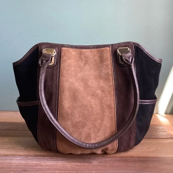 Tignanello Suede and Leather Shopper Bag - Picture 1 of 8